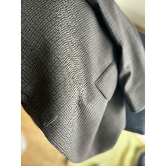 Nautica sports jacket suit plaid brown size 44R fully lined - Picture 6 of 16